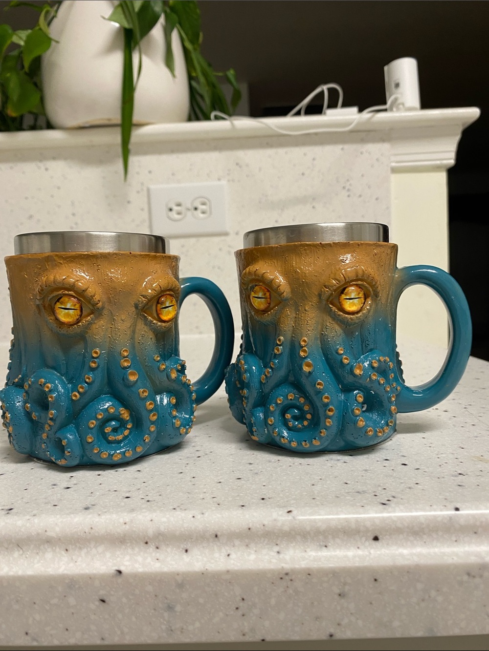 NWOT.  Set of 2, Kracken/octopus, resin/metal Moscow Mule mugs.